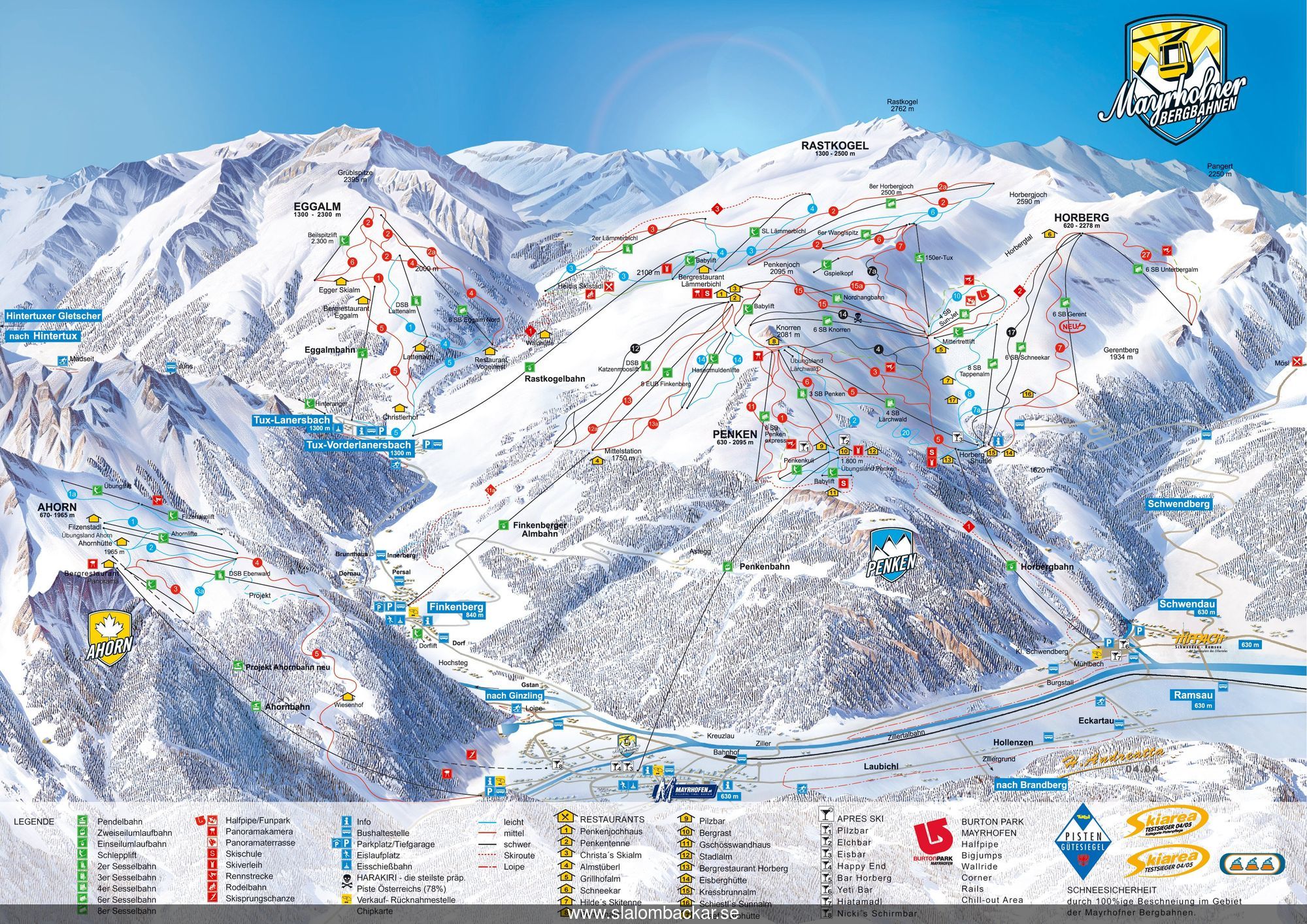 Mayrhofen Slalombacke Tirol Skidort Österrike